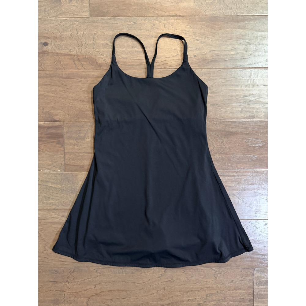 Womens Black Athletic Exercise Dress Built-in Shorts Racerback Size S Activewear